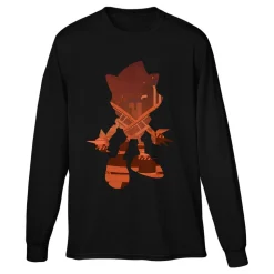Chemical Plant Zone Sonic Silhouette Black Long Sleeve Tee