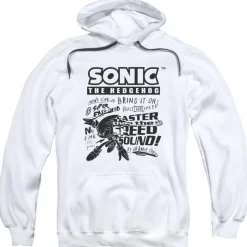 Colorless Motion Sonic Sketch White Pull-Over Hoodie
