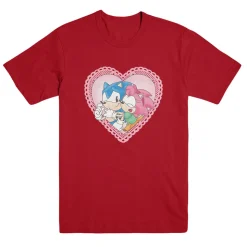 Sonic and Amy Heart Red Tee