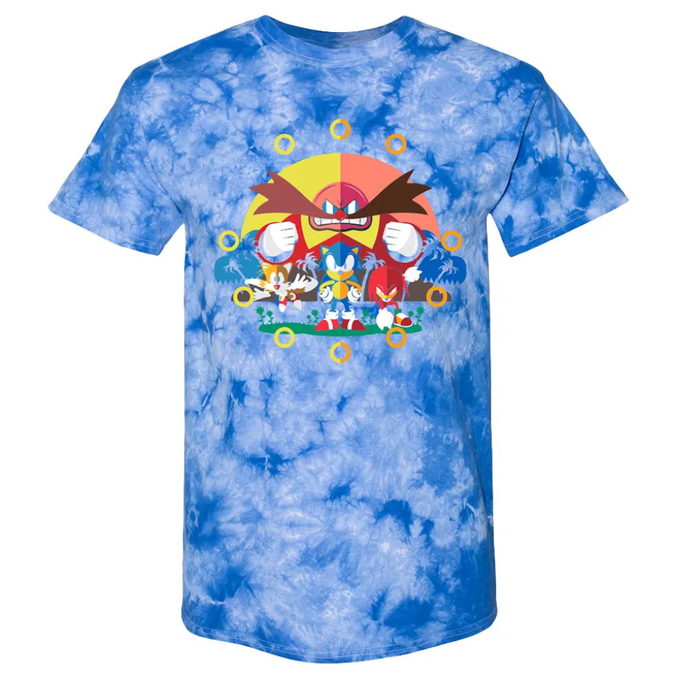 Sonic and Eggman Blue Tie-Dye Tee