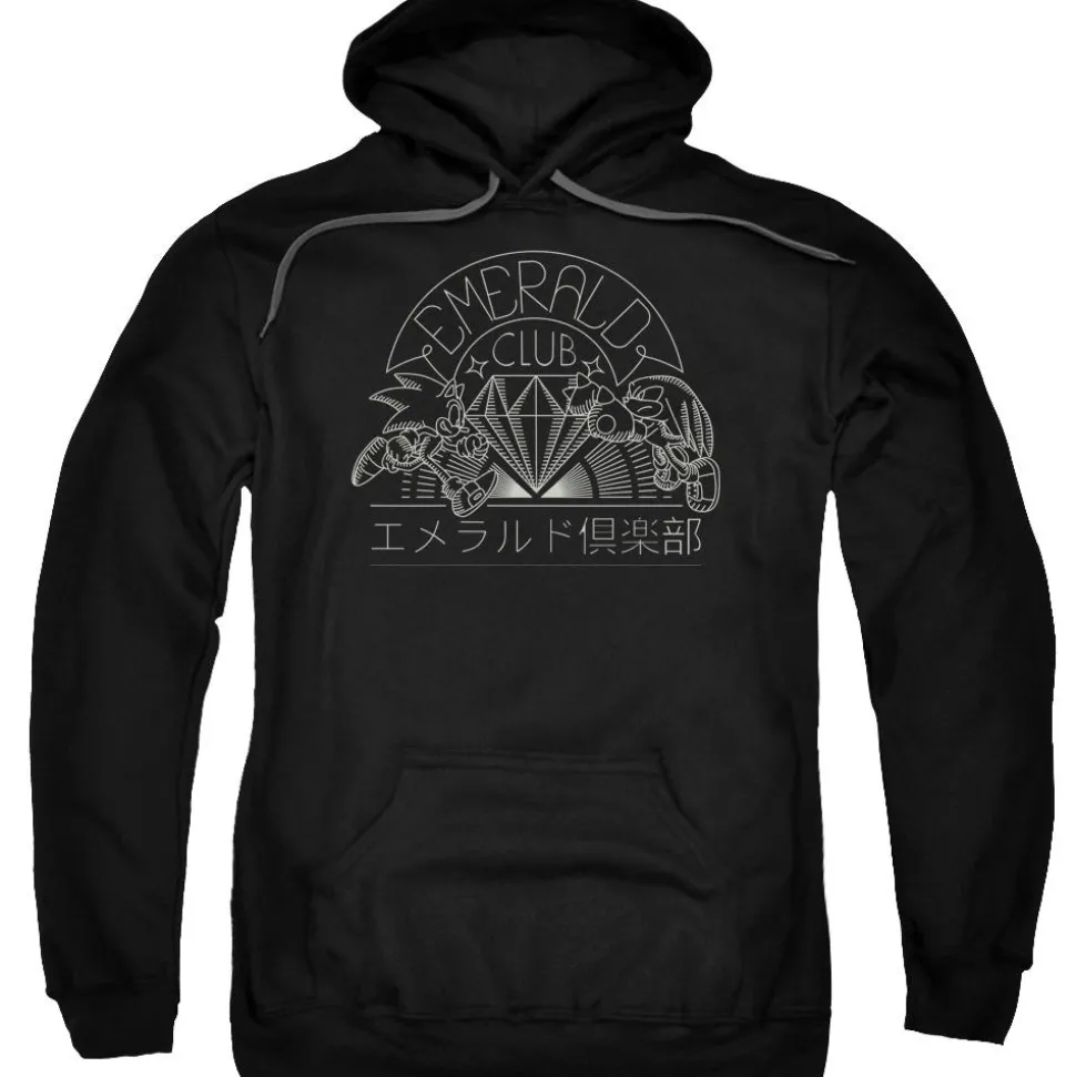 Sonic and Knuckles Emerald Club Black Hoodie