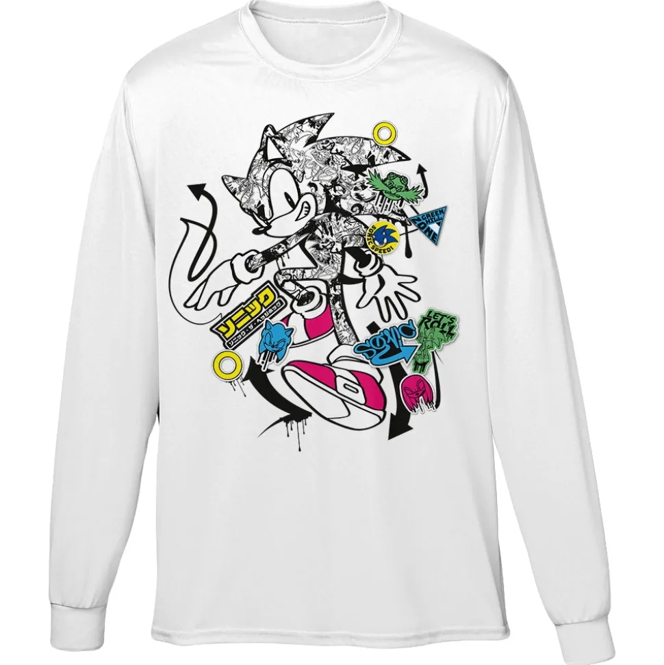 Sonic the Hedgehog Graffiti Hog White Long Sleeve T-Shirt
