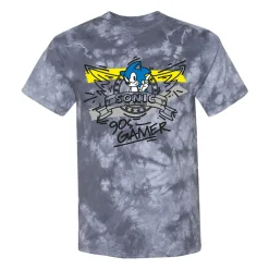 Sonic the Hedgehog 90's Gamer Gray Tie-Dye Tee