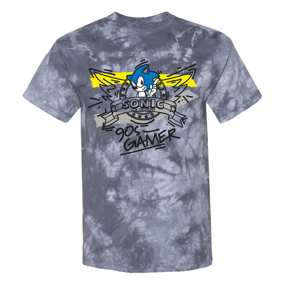 Sonic the Hedgehog 90's Gamer Gray Tie-Dye Tee