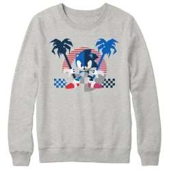 Sonic the Hedgehog Symmetrical Palm Trees Gray Crewneck