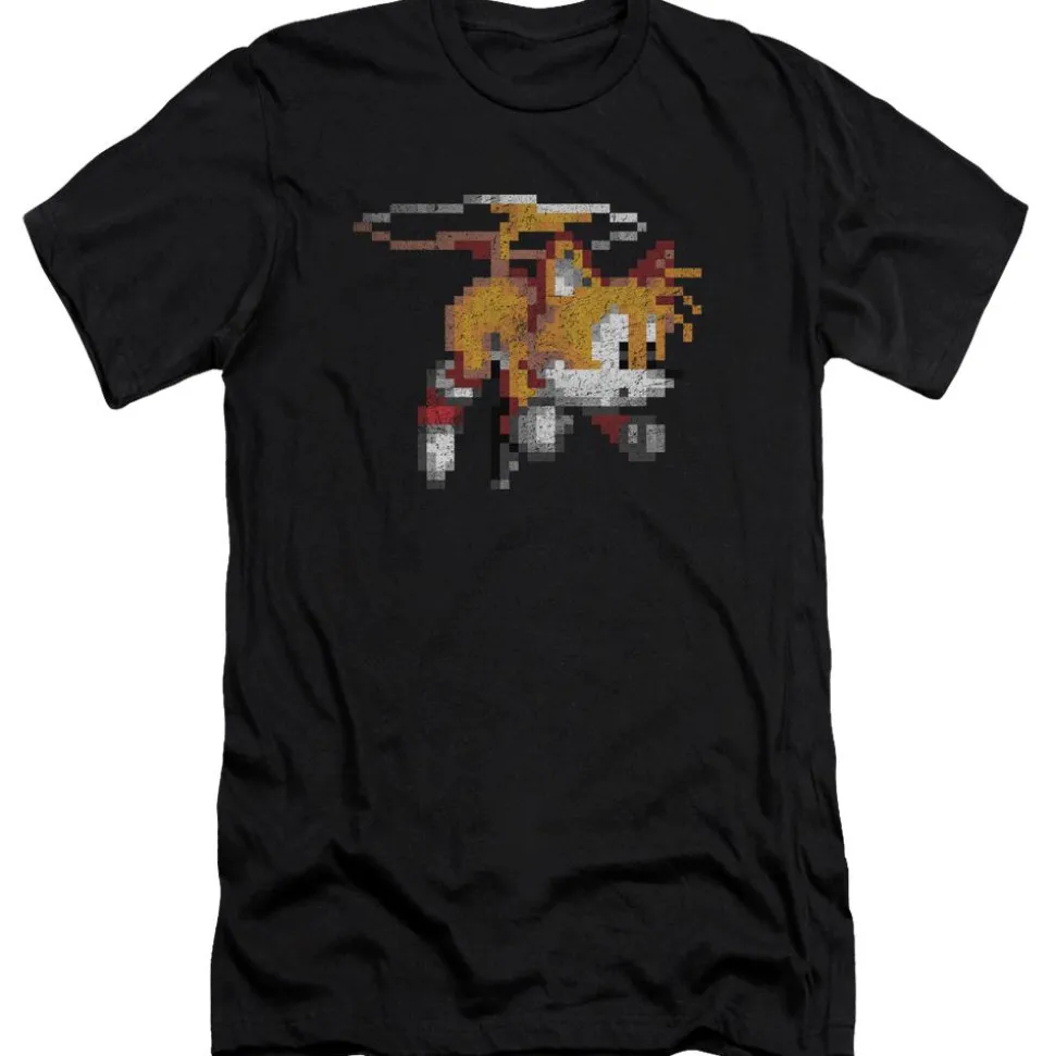 Sonic Time to Fly! Retro Tails Black Tee